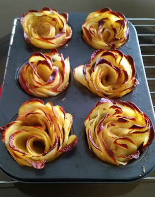 Pretty potato roses ready for the stomach