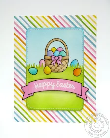 Sunny Studio Stamps Easter Card (using A Good Egg, Sunny Sentiments dies & Sunny Border Stamps)