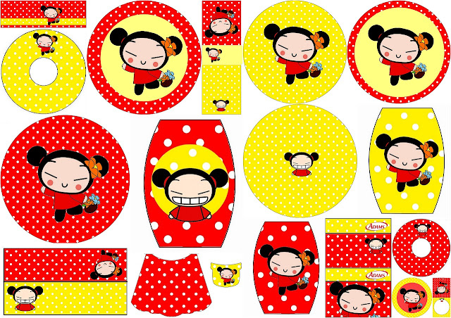 Pucca: Etiquetas para Candy Buffet para Imprimir Gratis. 