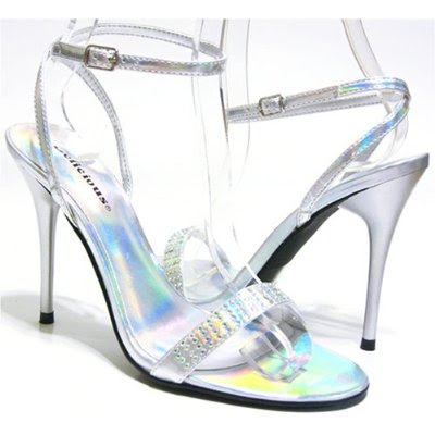 High Heels Silver Glossy Wedding Shoes