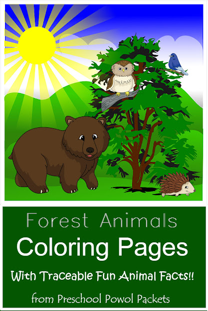 Free Forest Animals Coloring Pages With Traceable Fun Facts