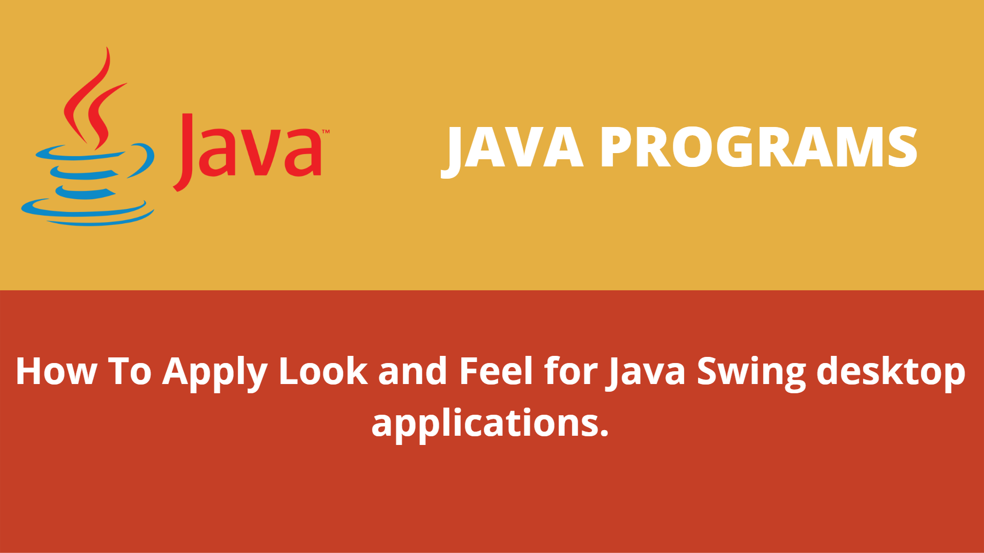 Java Swing Look And Feel Step By Step