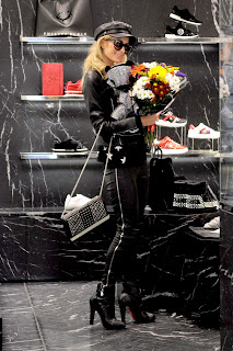 Paris Hilton Shopping in Black Dress at Philipp Plein Boutique in Milan