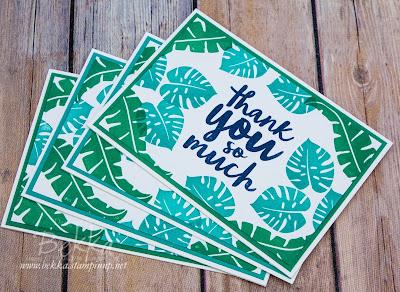 Tropical Thank You Cards made with Stampin' Up! UK Supplies.  Buy Stampin' Up! UK here