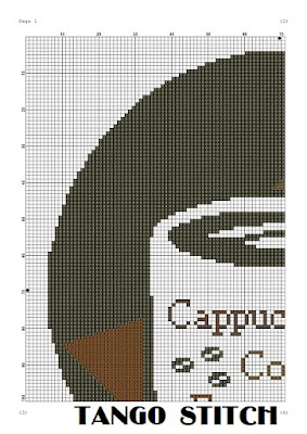 Morning coffee lover cup cross stitch pattern - Tango Stitch