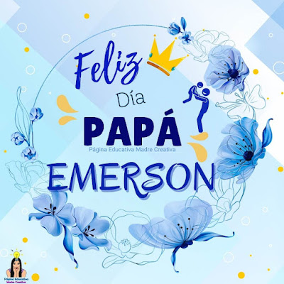 Solapín Feliz Día del Padre - Nombre Emerson para imprimir gratis