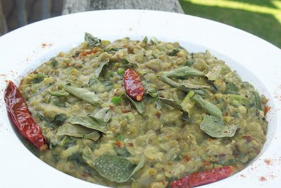 Mung Beans with Fresh Mustard Greens