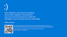 Ecran Bleu en Microsoft Windows sur CHT