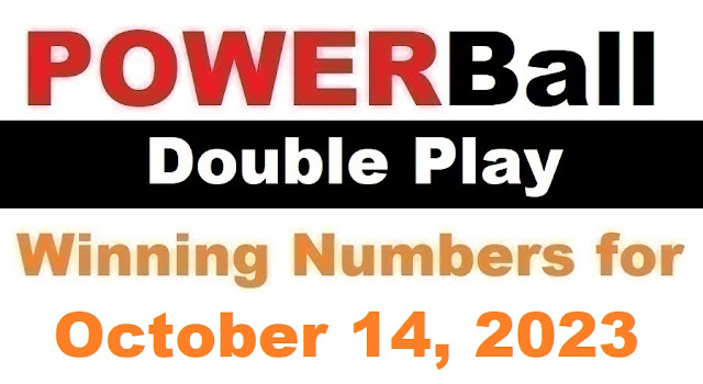 PowerBall Double Play Winning Numbers for October 14, 2023