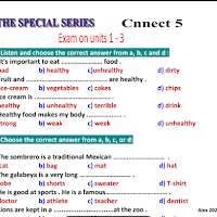 اختبار لغة انجليزية على اول ثلاث وحدات للصف الخامس الابتدائى الترم الاول 2025 pdf اعداد مستر/عرفات الحلاب