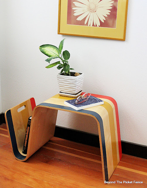 Fun and Funky Upcycled Side Table Bench