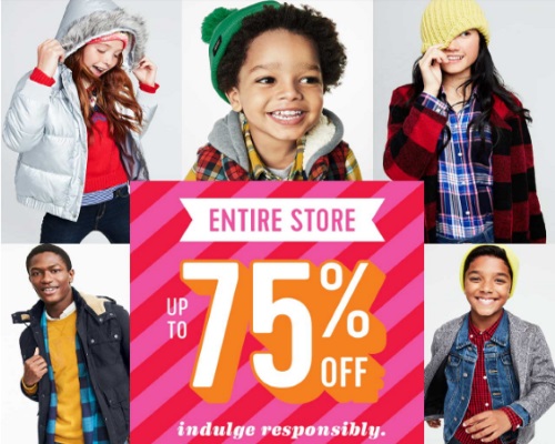 Old Navy Entire Store Up To 75% Off + 20% Off