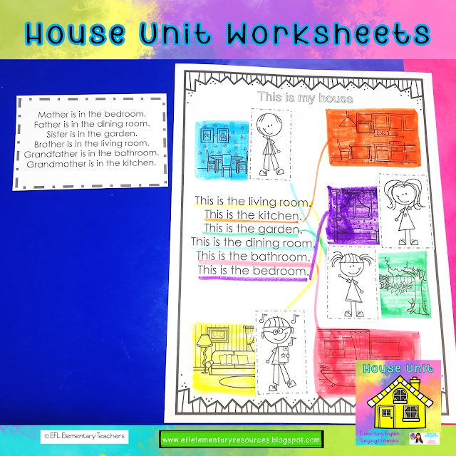 cut and paste worksheet house unit