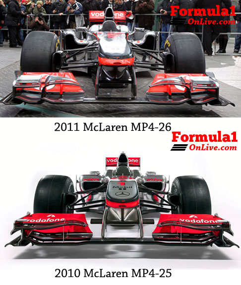 2011 McLaren MP426 and 2010 McLaren MP425 compared