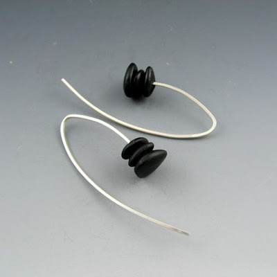 polymer clay pebble earrings