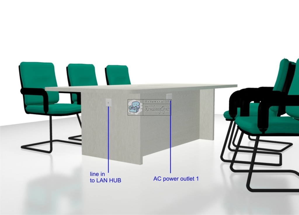 Meja Rapat  Dengan Lan HUB dan Kursi  Rapat  Kantor 