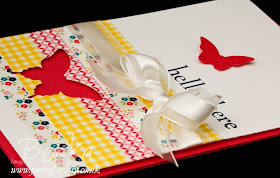 Ways to use your Washi Tape - Gingham Garden Washi Tape Butterfly Card by UK based Stampin' Up! Demonstrator Bekka Prideaux