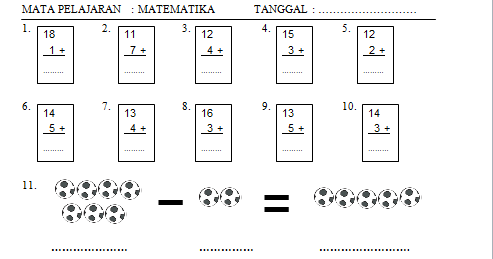 Berbagi Soal Latihan Sd Soal Latihan Matematika Kelas 1 Sd