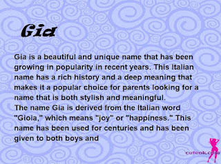 meaning of the name "Gia"