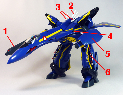 Macross 7 VF-19S Excalibur Blazer Valkyrie Armament weapon position