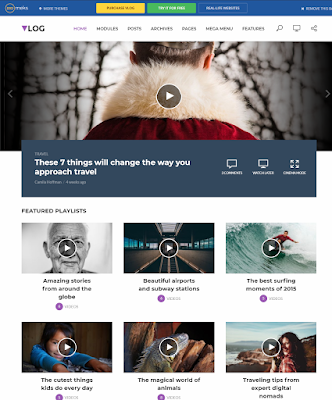 Vlog best Wordpress video Theme - Download free video wordpress themes