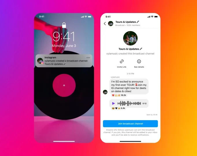 IG 廣播頻道功能：宣布引入 Facebook 和 Messenger