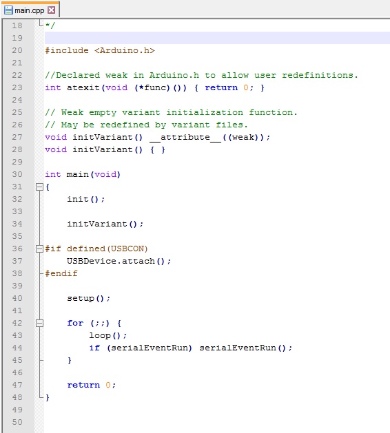 Файл main.cpp в Arduino IDE