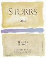 Storrs 2005 Petite Syrah Rusty Ridge old vines label