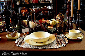 Vintage Fall Tablescape - Santa Anita Ware California Trellis