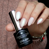  Manicure hybrydowy - Cosmetics Zone PST2 Bright Lilac & 003 Intense White - rose quartz nails