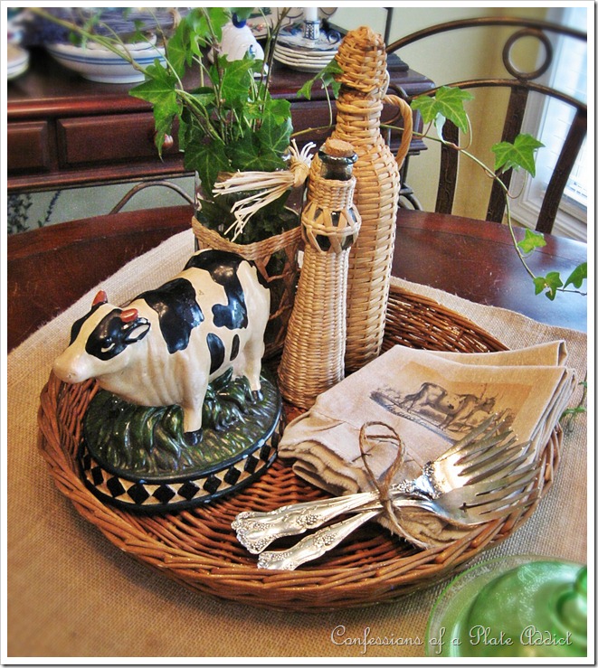 Vintage Cow Centerpiece vertical