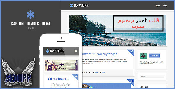 قالب احترافي لتامبلر Rapture من themeforest معرب النسخة v2.0 ـ 2015