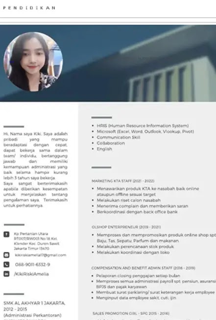 Contoh Portofolio Admin Olshop