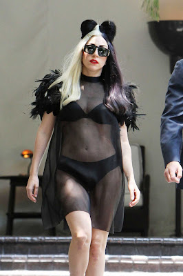 Lady GaGa Provocative In Black Sheer Dress1
