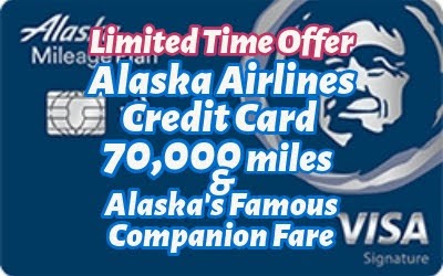 【期間限定】Alaska Airlines Credit Card 70,000 マイル ＆ Alaska's Famous Companion Fare オファー！