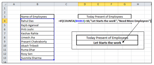 IF WITH COUNTA FORMULA