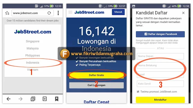 Tutorial Daftar dan Melamar Kerja Online Jobstreet cara membuat akun situs website terpercaya info pekerjaan loker rekomendasi lowongan panggilan interview perusahaan cari tempat gaji jabatan status lamaran wawancara dilihat kali diterima lewat hp