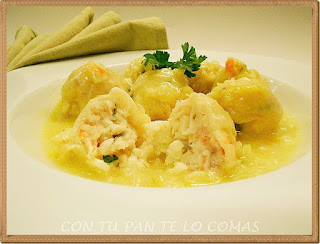 Albóndigas de merluza y gambas