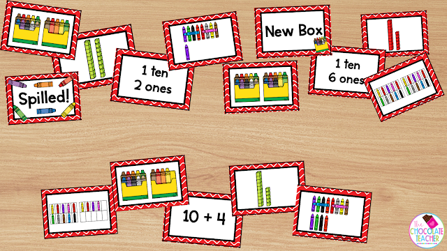 Use a fun game like Spill the Crayons to help teach your students teen numbers as you plan your September activities for first grade.