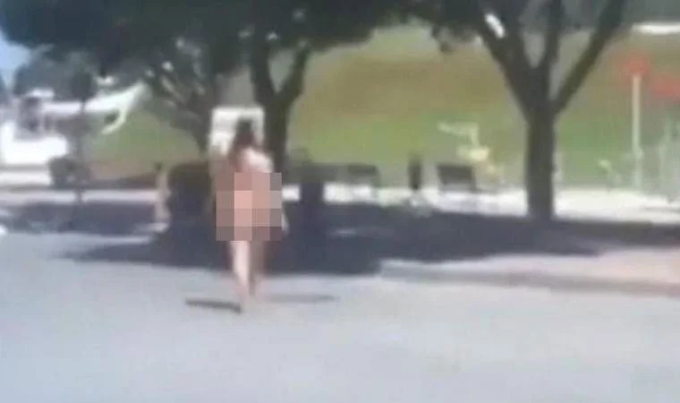 Antalya'da bir kadın caddede çırılçıplak yürüdü!
