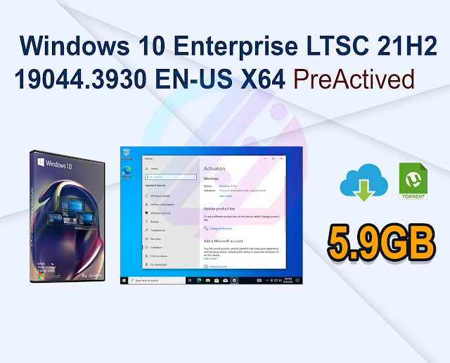 Windows 10 Enterprise LTSC 21H2 19044.3930 EN-US X64 Pre-activated