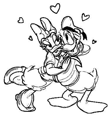 Download Donald Duck And Daisy Falling In love Coloring Pages | Coloring Pages