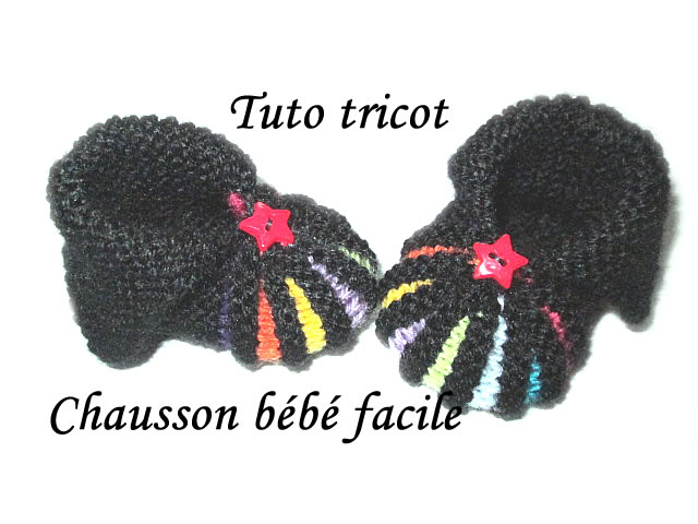Les Tutos De Fadinou Tuto Tricot Chausson Bebe Multicolore Facile Les Tutos De Fadinou Tuto Tricot Chausson Bebe Multicolore Facile