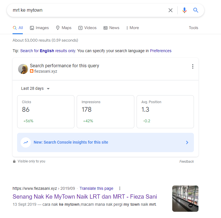 perfomance blog, google search console