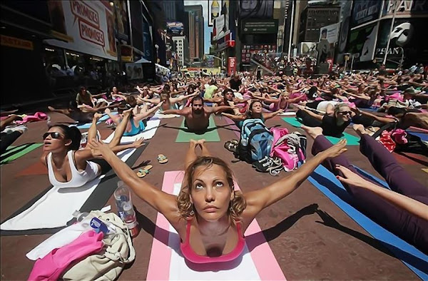 Yoga at times Square NewYork Images