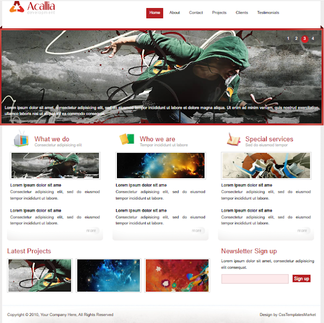 Acallia Template Free Download-HTML, CSS, JS
