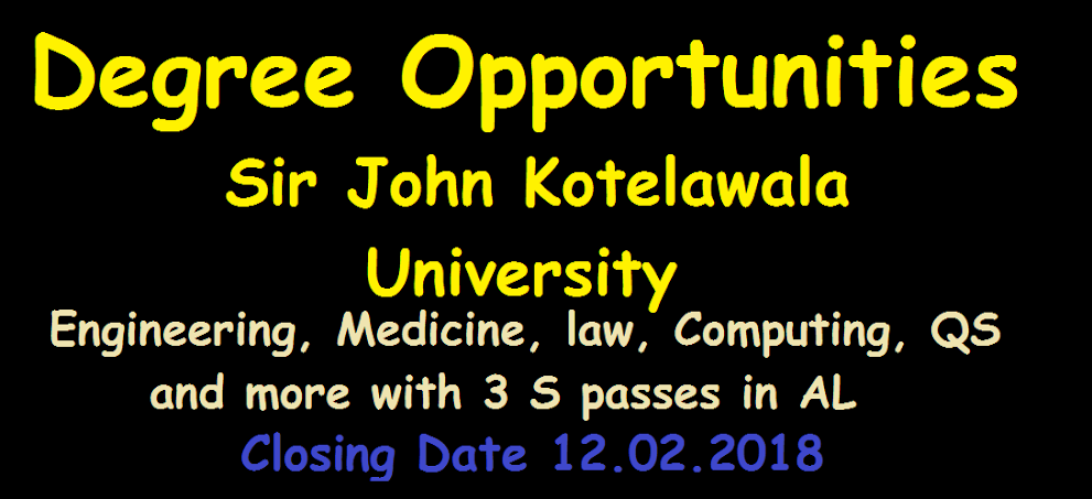 Degree Opportunities @ John Kotelawala University