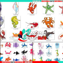 Animales marinos animados editables