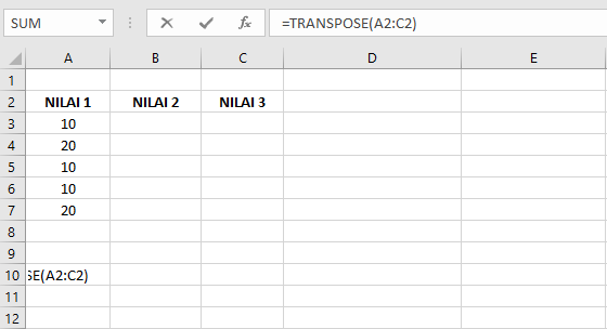 Fungsi TRANSPOSE: Pengertian, Kegunaan, dan Contohnya