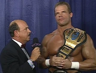 WCW The Great American Bash 1996 - Mean Gene interviewed Lex Luger about his world title match against The Giant